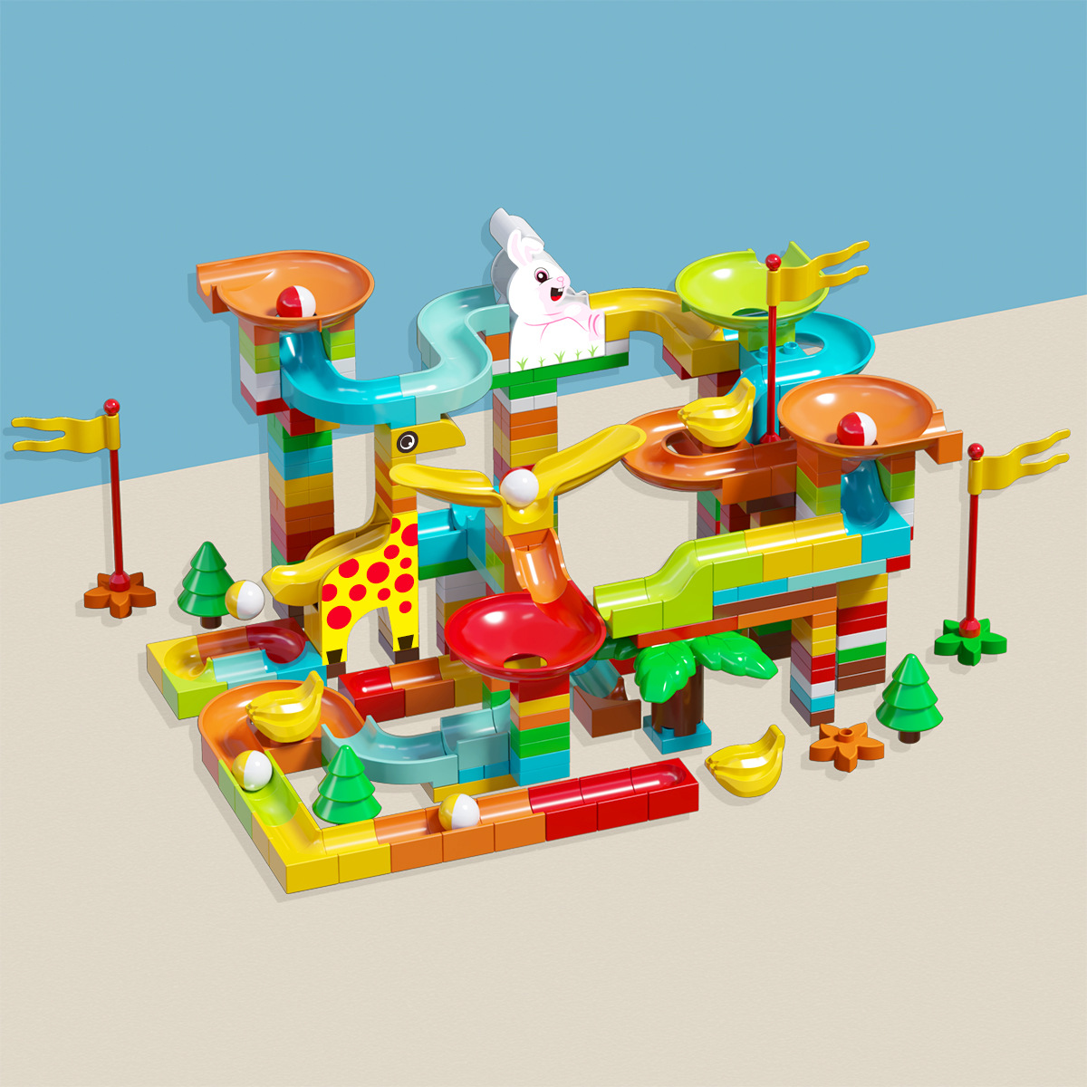 339 個の大粒子ウサギ鹿スライドビルディングブロック