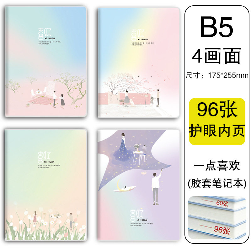 B 5は96枚/192ページが好きです。