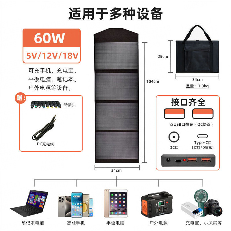 【超大型4枚60W】ノートパソコン屋外電源用