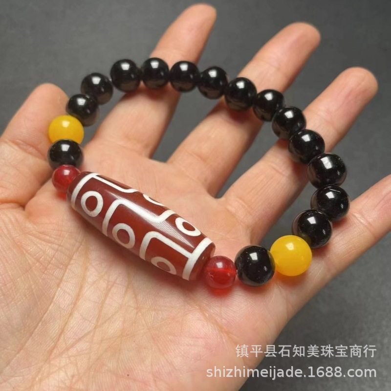 紅白九眼天珠ブレスレット