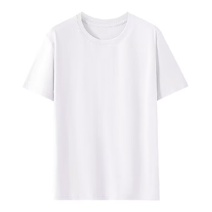 コットン柄なしTシャツ