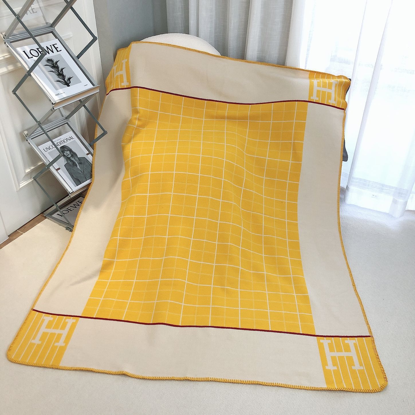 子供用チェック柄H テンダーイエロー