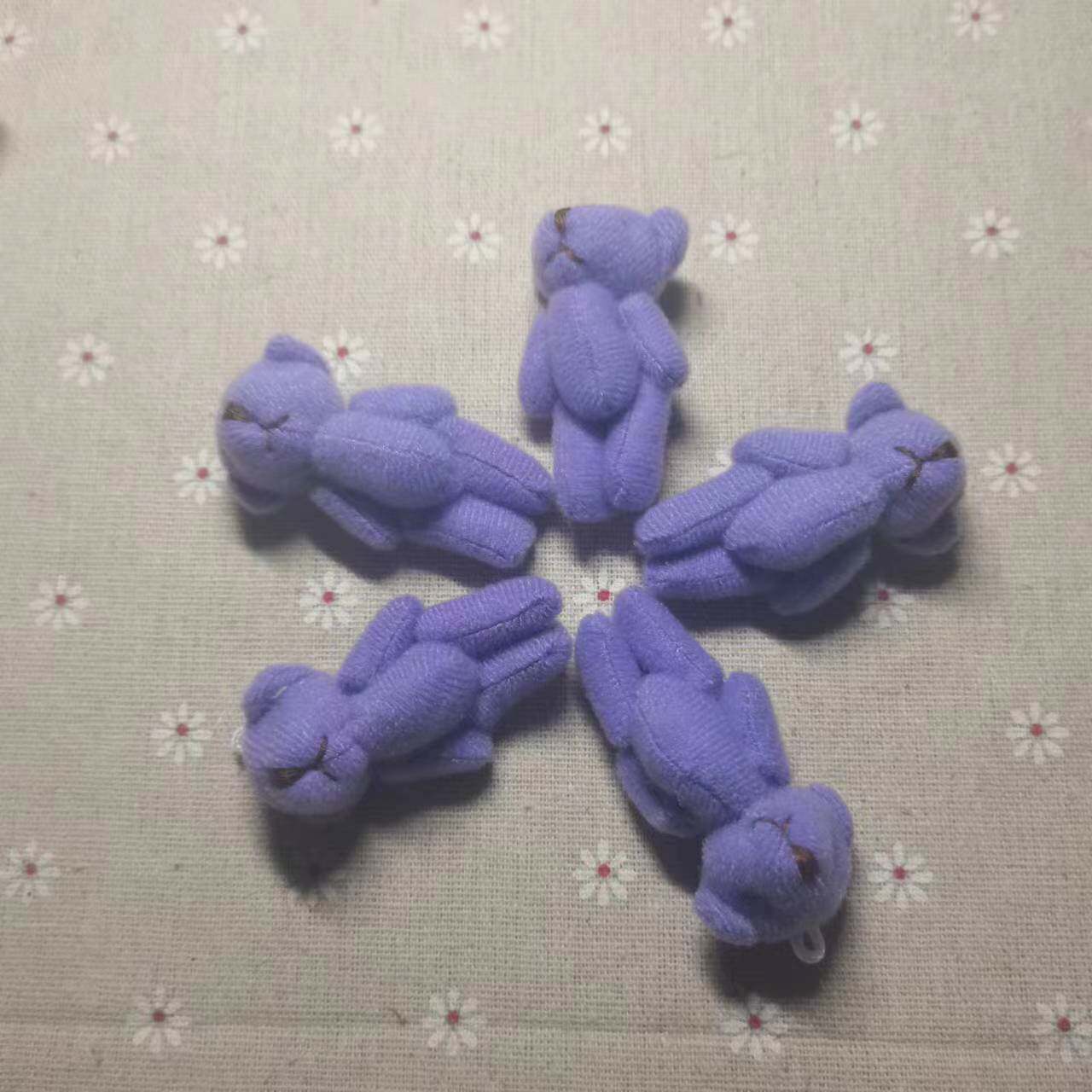 6cm紫色の毛布熊