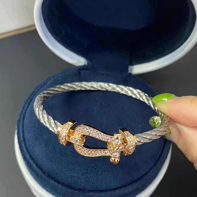 [スチールワイヤー] ダイヤモンドがいっぱいのラージローズゴールド