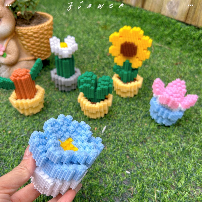 鉢植え多肉六点セット積み木ハンマー