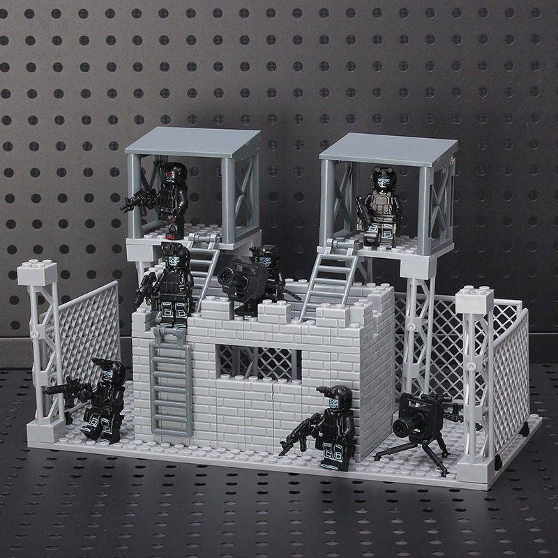 MOC ミリタリー ベース [STF ホイッスルタワー + ゴースト 6 人] ガトリング 2 個付き