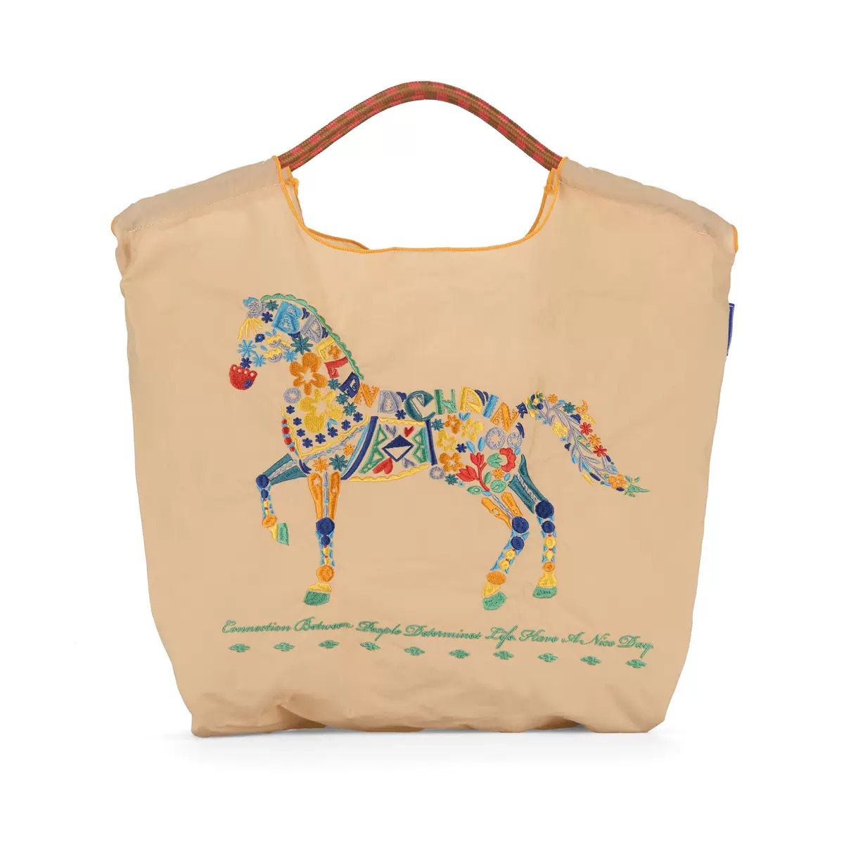 ベージュの花馬