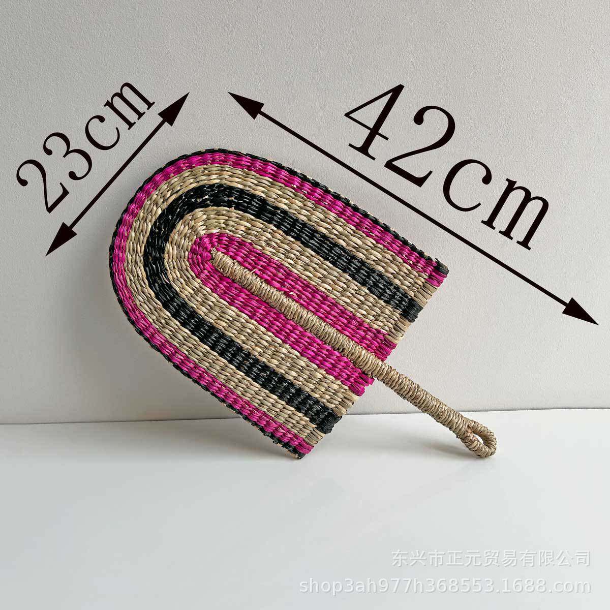 わら扇子 赤と黒 小