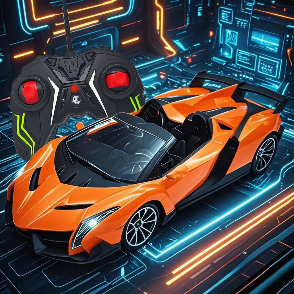 1:16 スーパーカー オレンジ [単三電池はご持参ください] 英語カラーボックス 480g