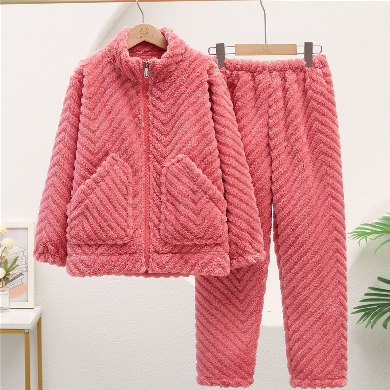 ウェーブパターンプラスベルベットピンク