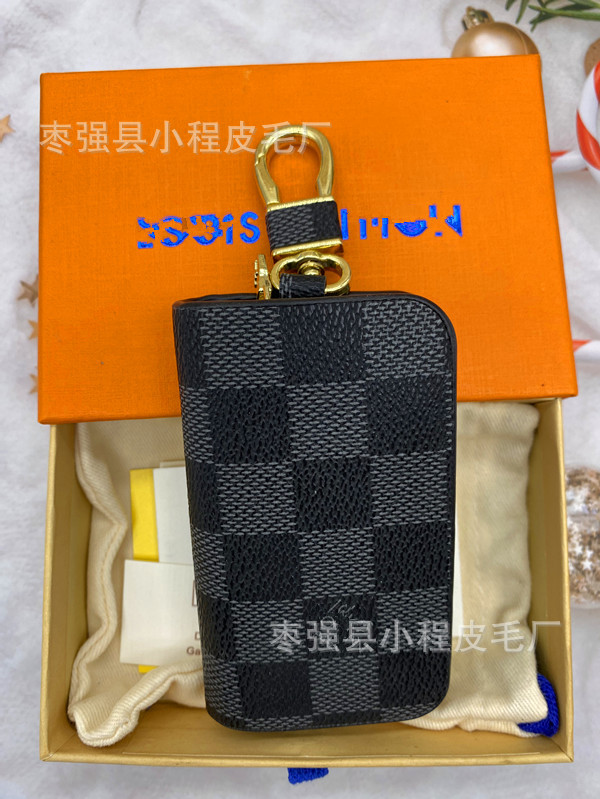 ブラックチェックキーバッグ【スクエア】