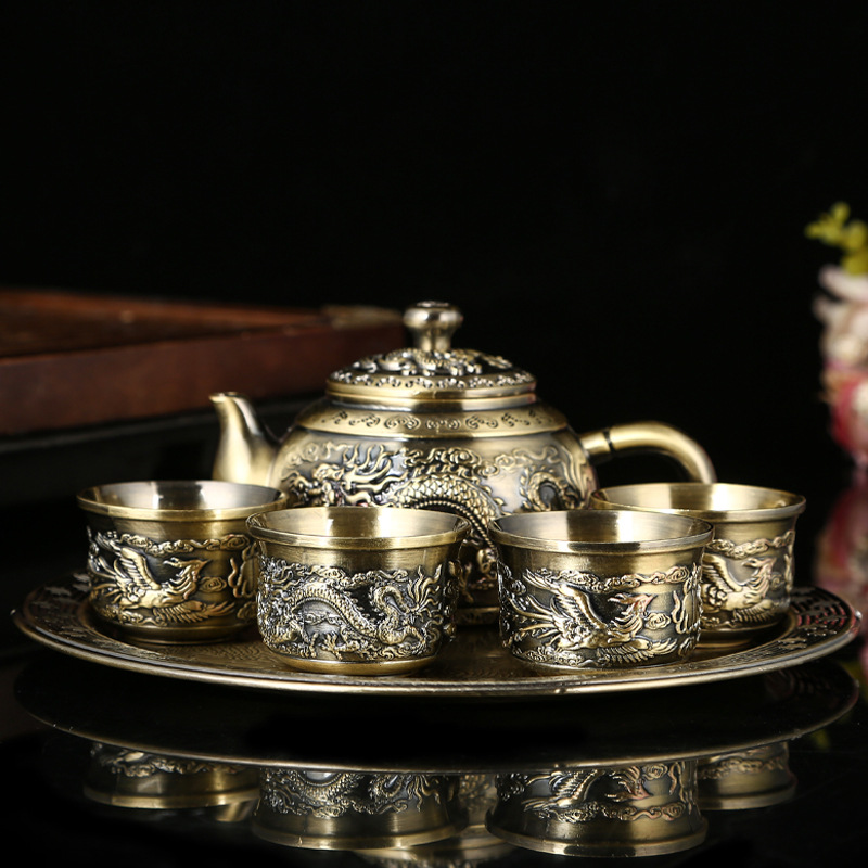 青銅龍鳳茶器セット