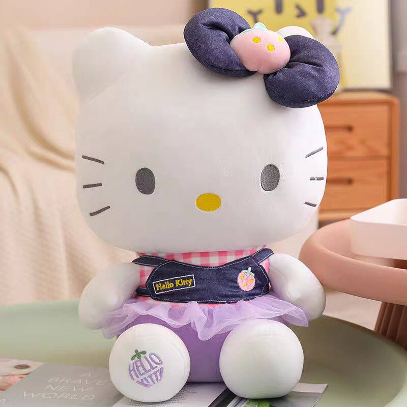 女性の猫のデニムスカート