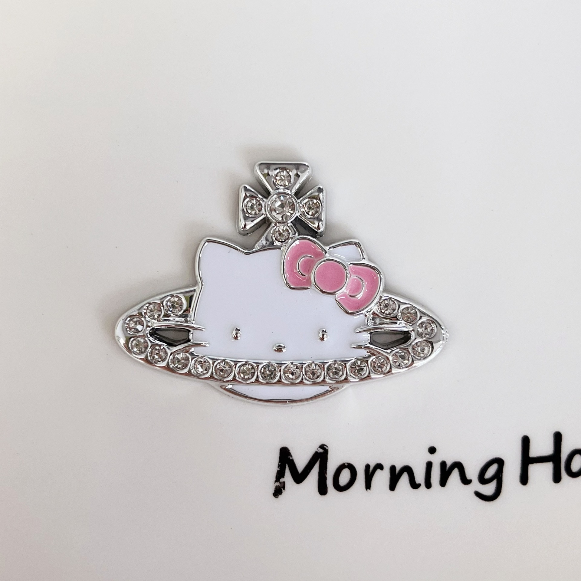 ラージサターンキャットピンク蝶ネクタイ 44*32mm