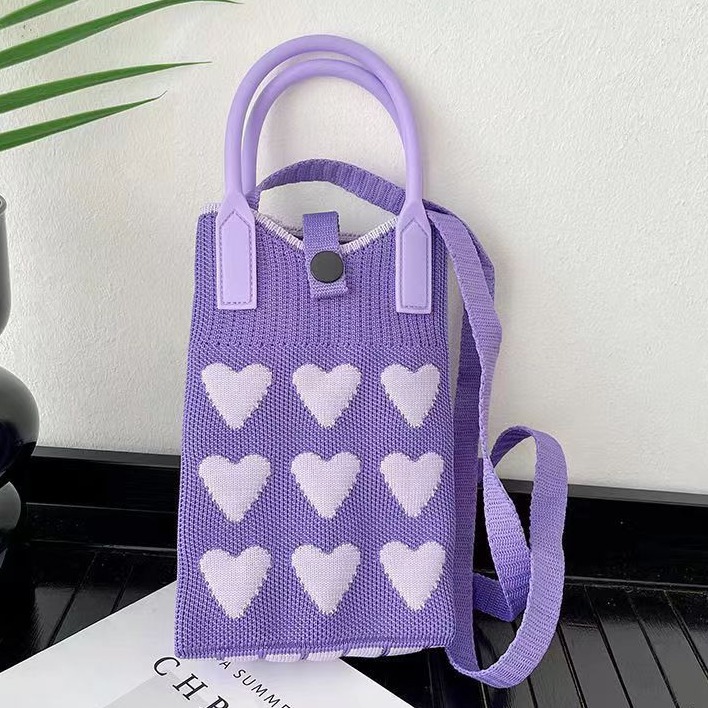 ラブ携帯電話バッグ パープル