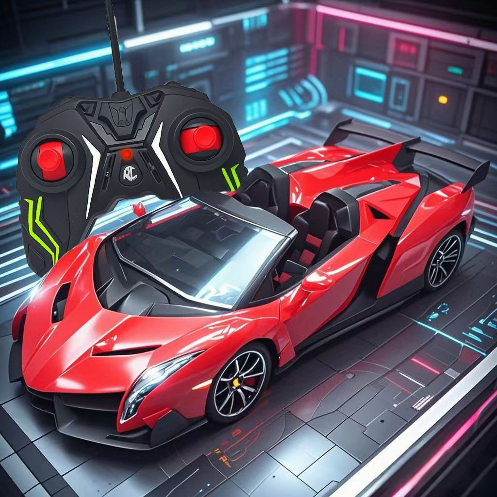 1:16 スーパーカー レッド 【単三電池ご持参ください】 英語カラーボックス 480g