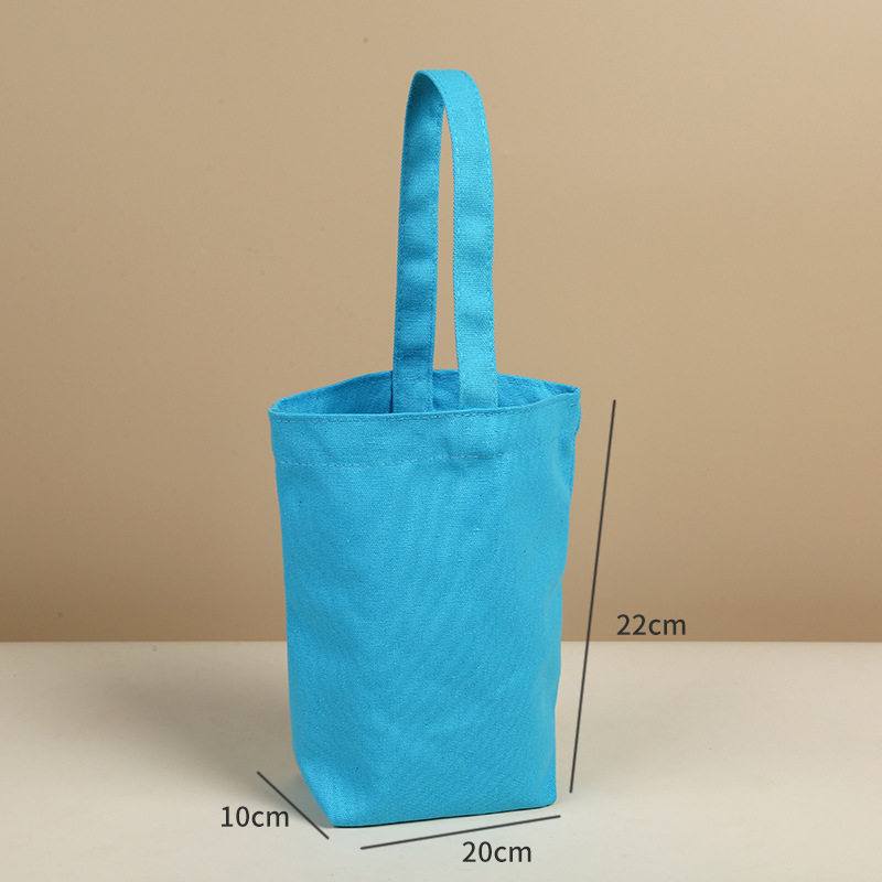 バケツバッグ ブルー 底あり、側面なし 20*22*10cm