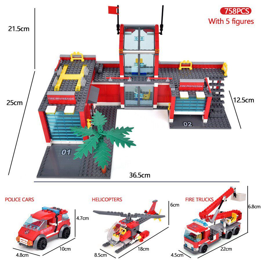 消防署 [カラーバッグ--デリバリー ミニフィギュア5体] 6007