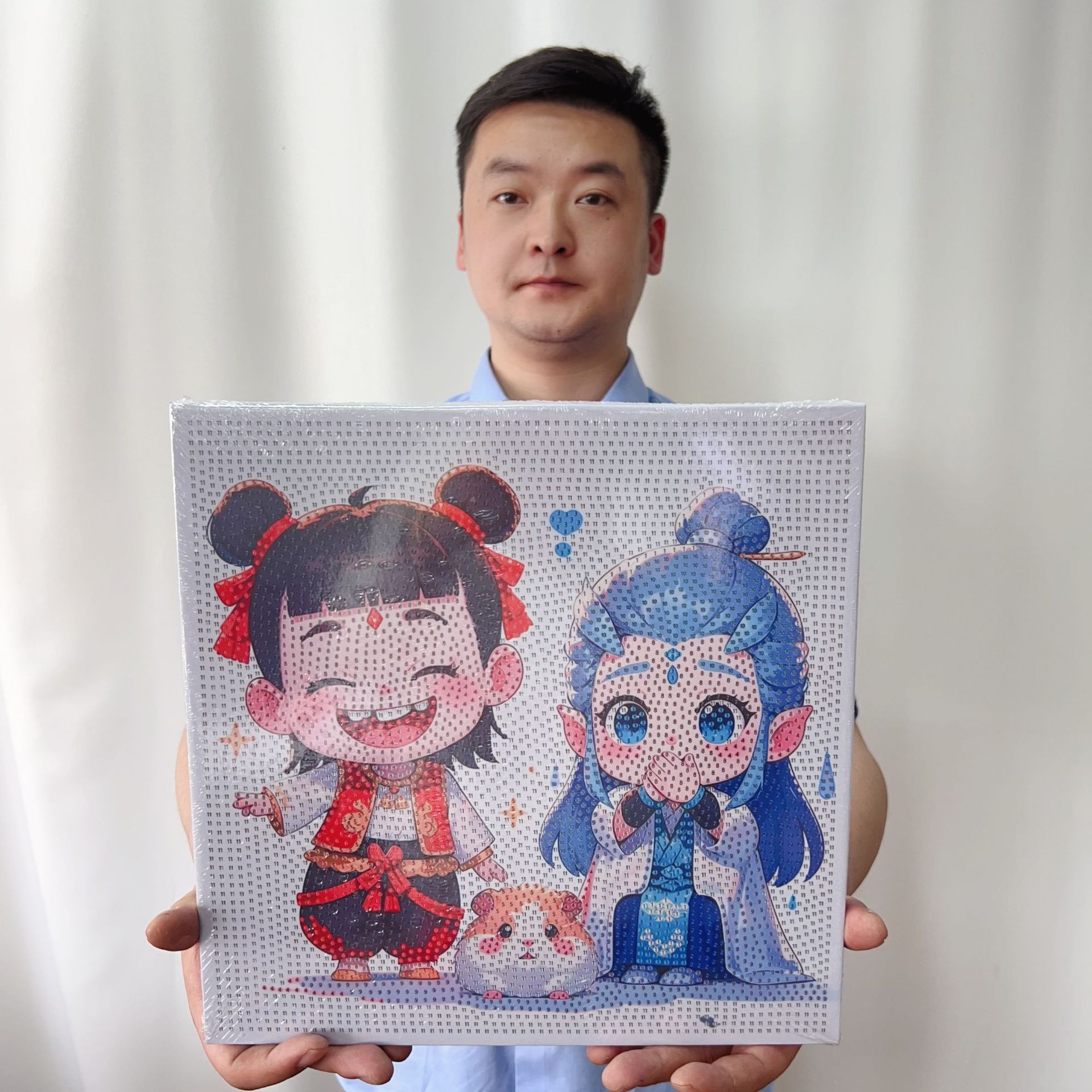 Nezha テーマのダイヤモンド ステッカー 30*30cm (複数のスタイルがランダムに送信されます)