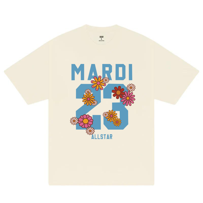23 複数の花-水色-アプリコット
