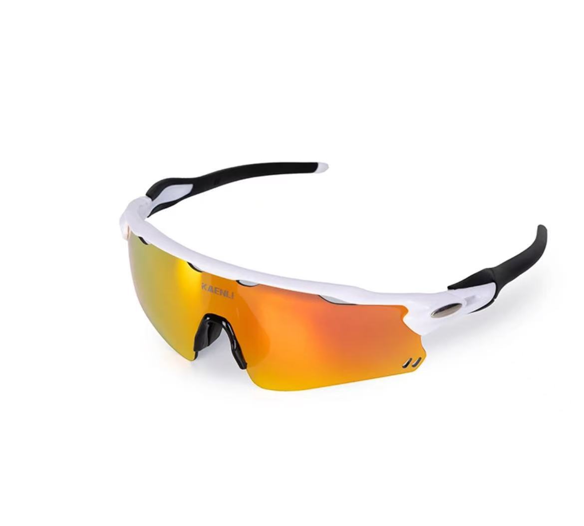 ホワイトフレーム - カラフルなレッドフィルム - 片眼鏡 + ブランドボックス