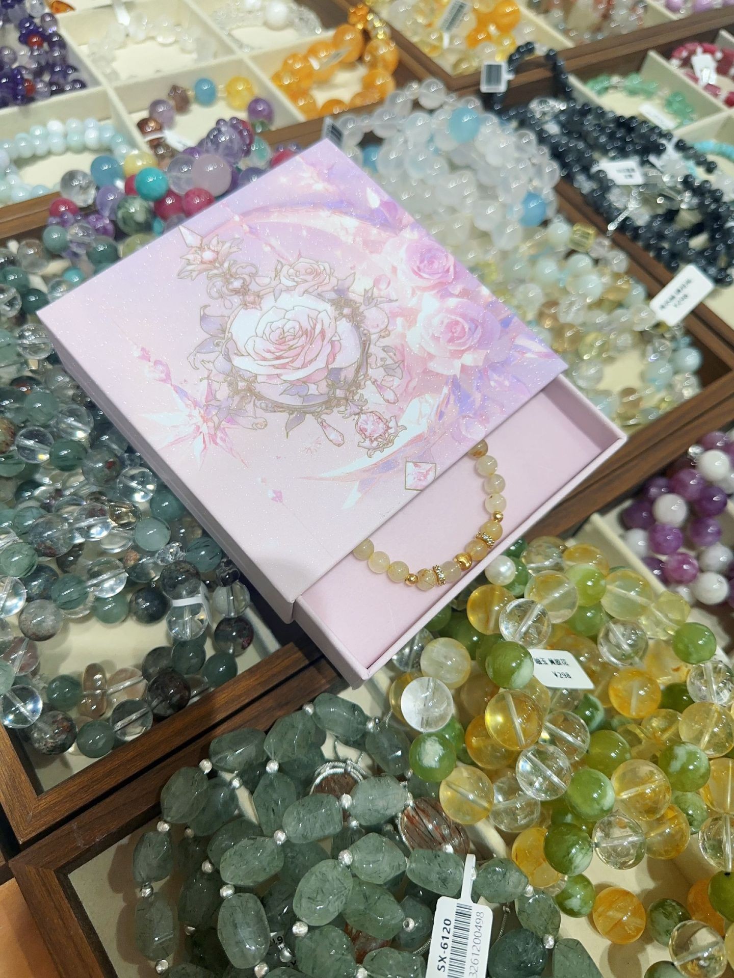 天然黄塔晶8MM带证书盒子