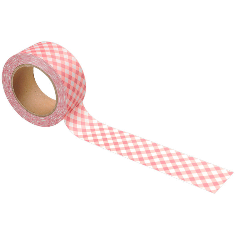 水なしクラフト紙テープ ピンクチェック柄; 5cm*100y