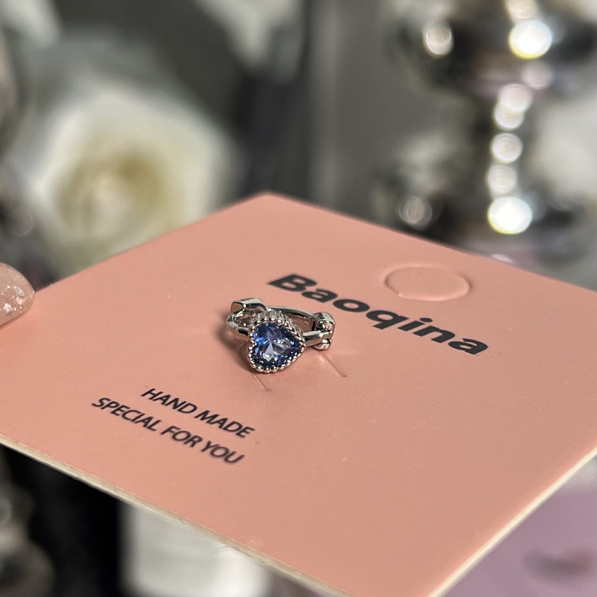 965ブルージルコニウムラブイヤーボーンバックル（シングル）