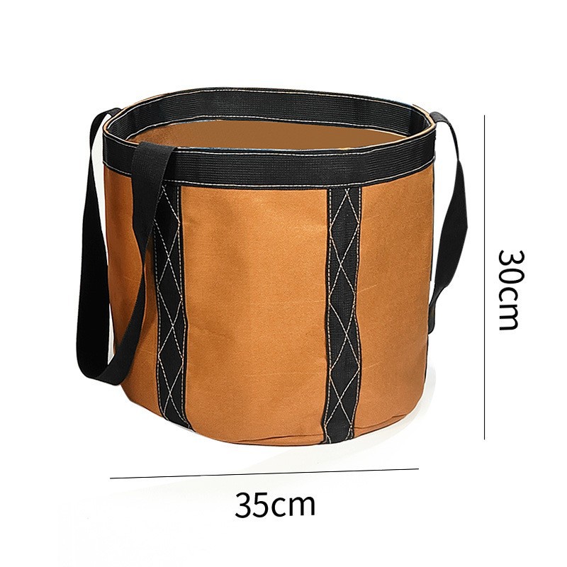 T4002 ポータブルバケットバッグ (35x30cm) 二層 1200D オックスフォード生地 カーキ 重量: 582g