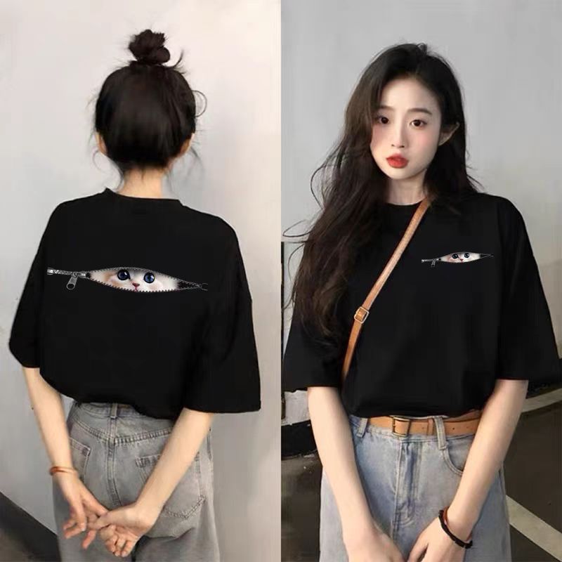 黒ジッパー白猫【前後写真】