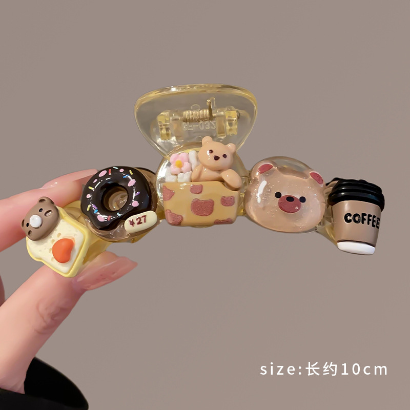 11 # 透明な底クリップクマドーナツ漫画約10センチメートル