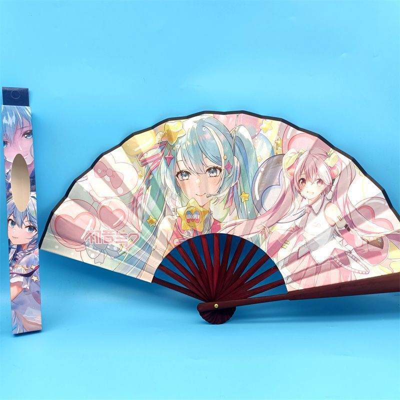 初音ミク扇子 ダークブルー