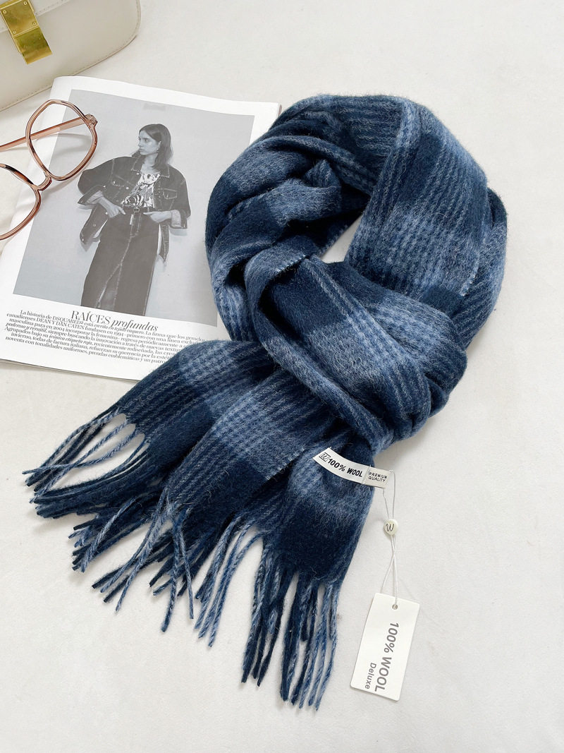 細格子ネイビーブルー