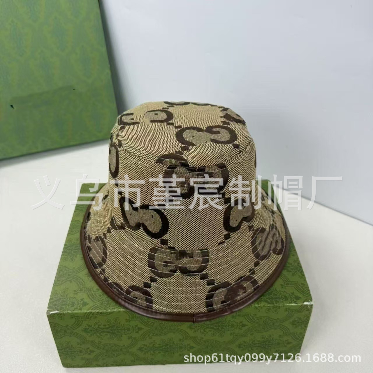 カーキの裾上げGバケットハット