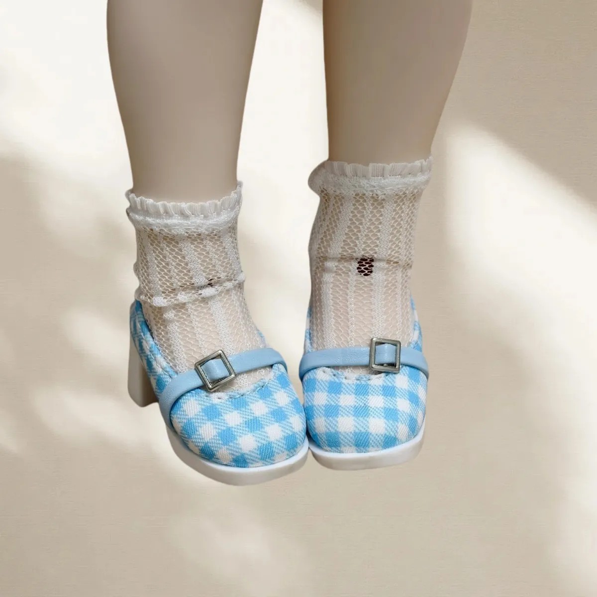 青いチェック柄