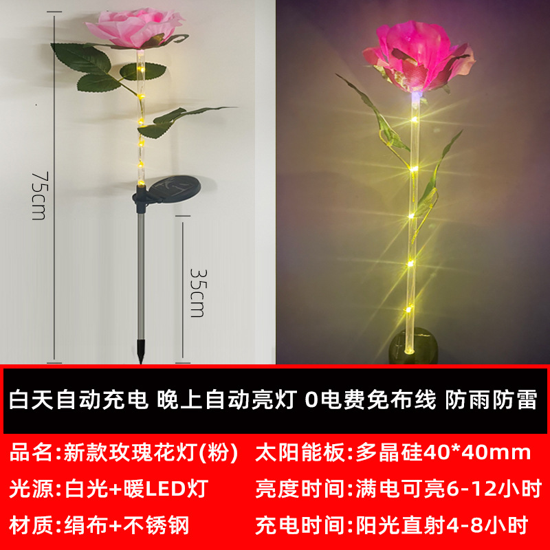 太陽エネルギー-新型発光レバーシングルヘッド-ピンクローズ (OPP袋入り)