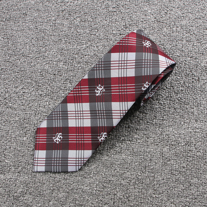 ヒョウチェックネクタイ レッド