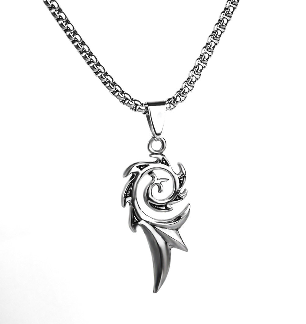 スパイラルシルバー + ステンレスチェーン