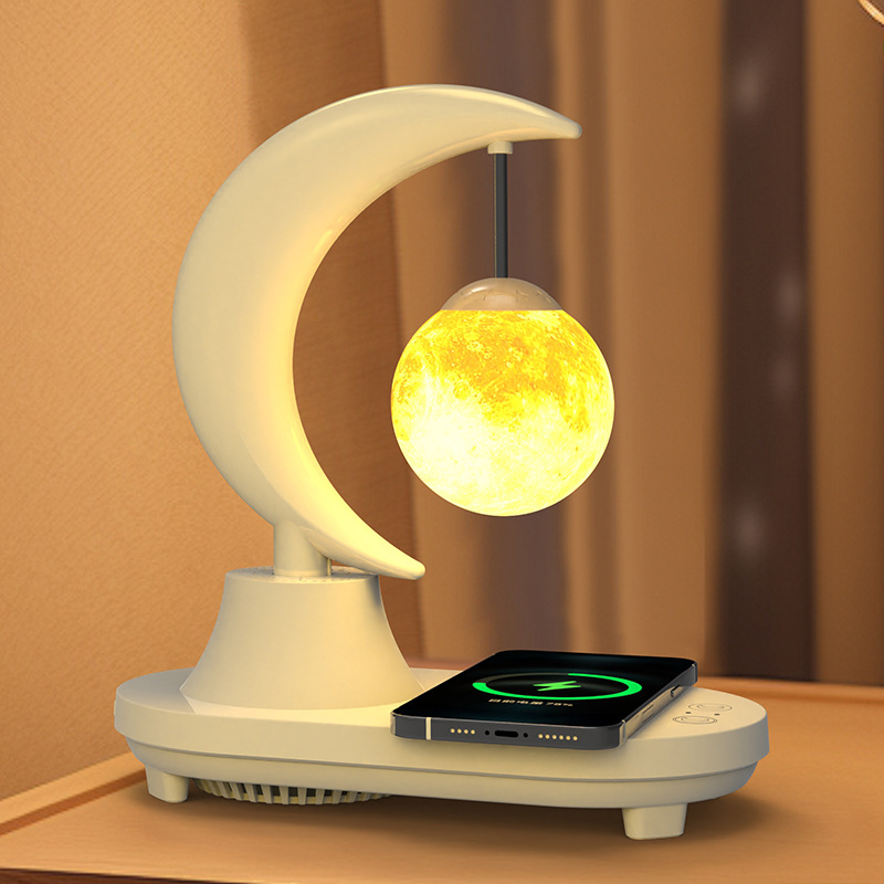 RGB カラフルなナイトライト + 携帯電話ワイヤレス充電 + 高品質 Bluetooth スピーカー + 3D Moonlight