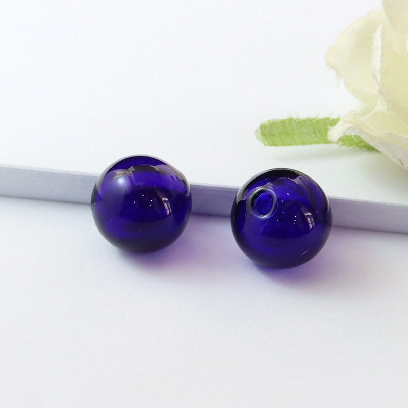 単穴漏れ防止ダークブルーガラスエッセンシャルオイルビーズ