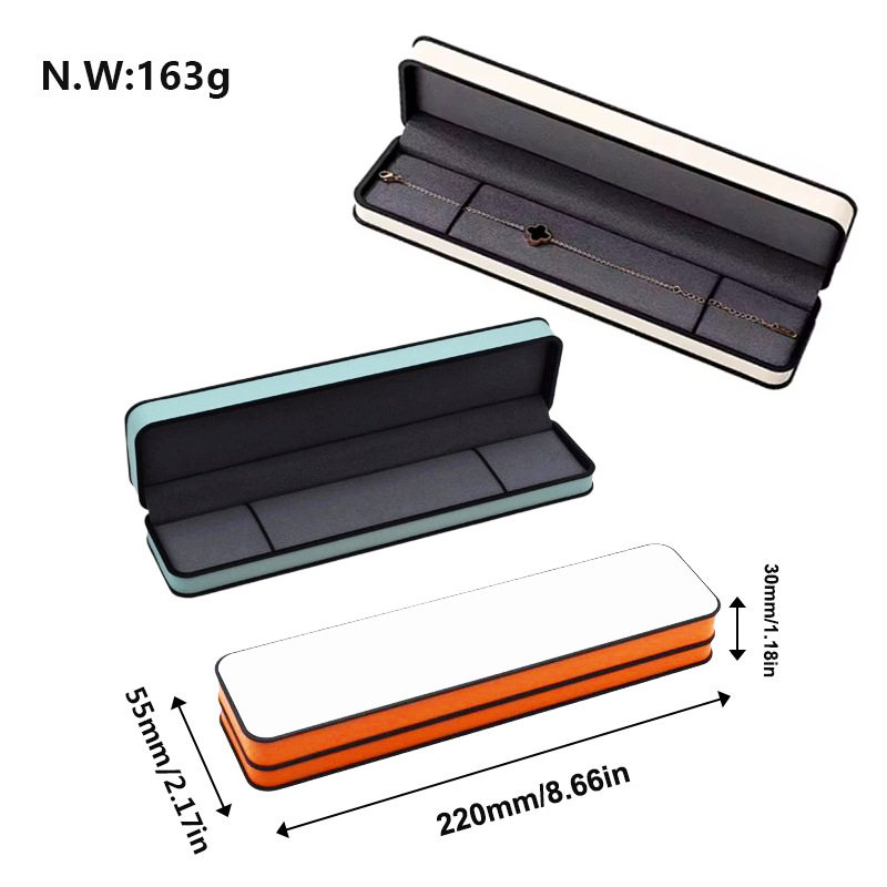 空白のロングチェーン/ブレスレットボックス、オフホワイト