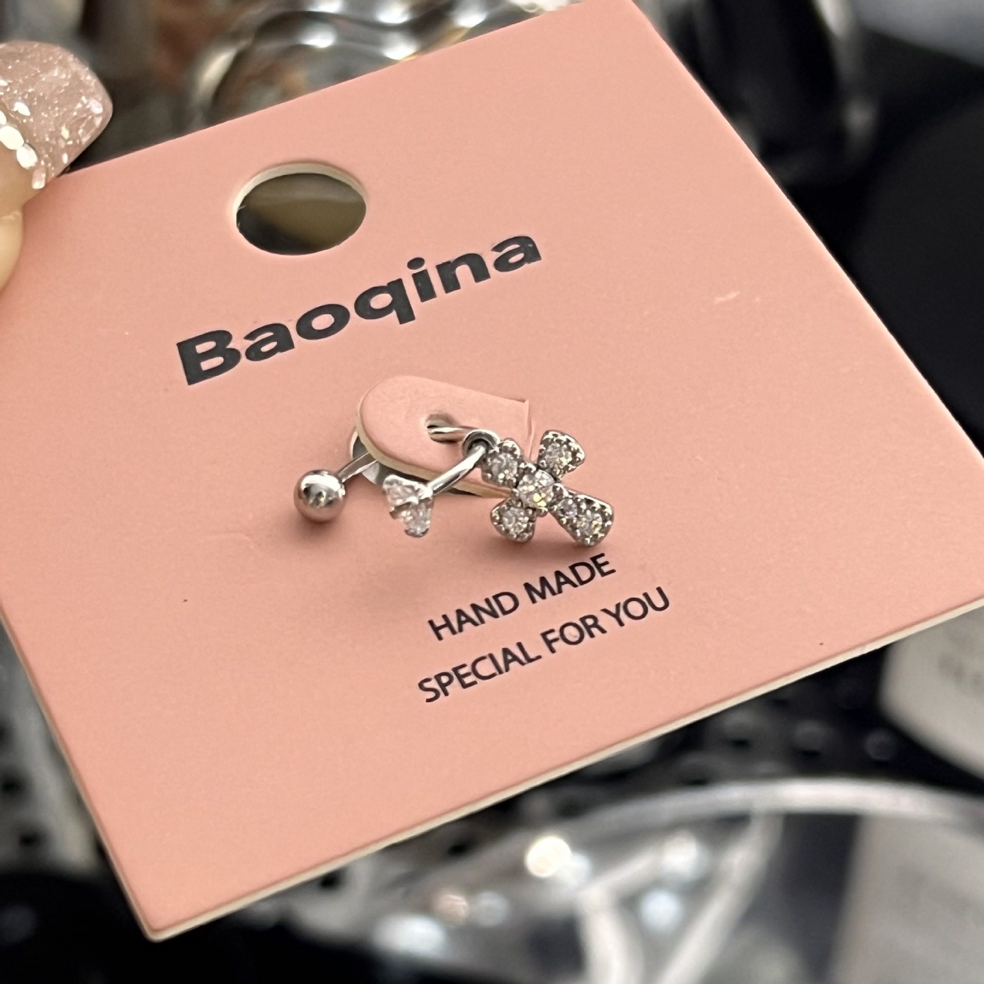 977フルダイヤクロスホースシューリング(シングル)