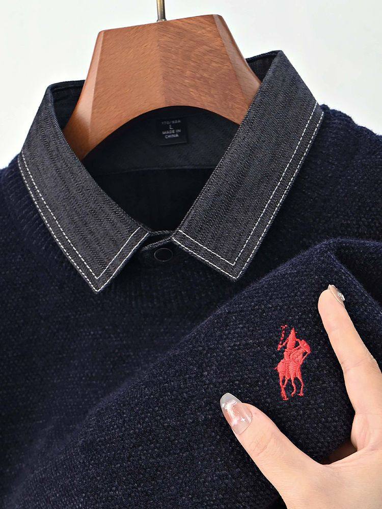 ダークグレー(デニム衿、ポニー刺繍)