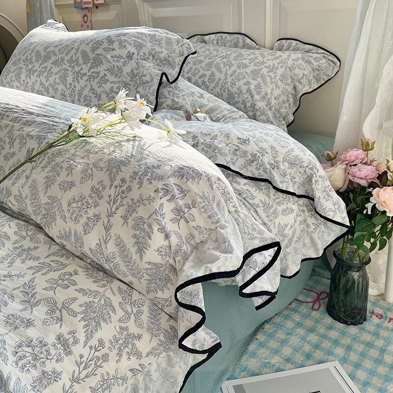 Huazhi Butterfly Shadow [肌に優しいウォッシュドコットン、ロマンチックなレース、裸で快適に眠れます]