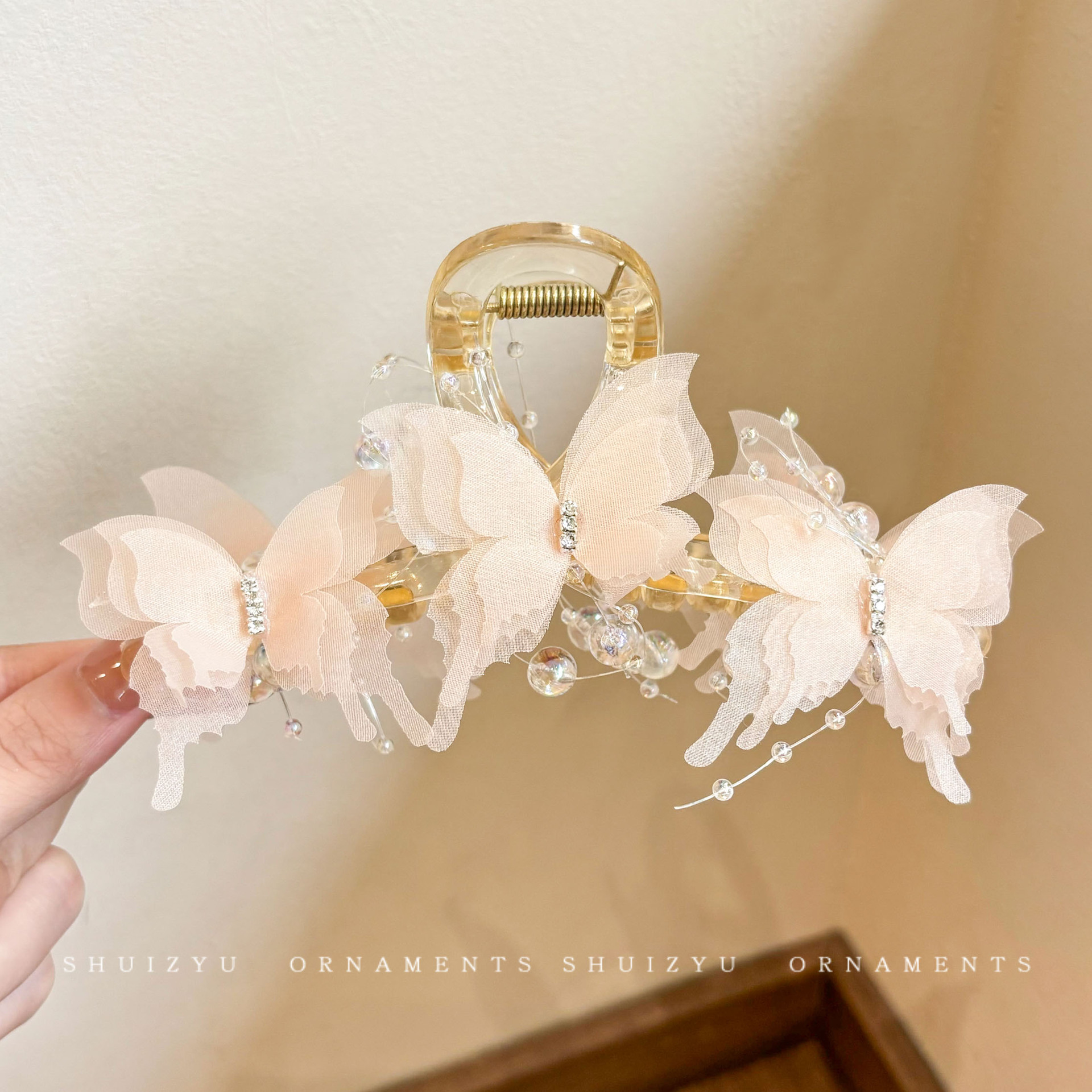 1#オレンジピンクの蝶 13cm