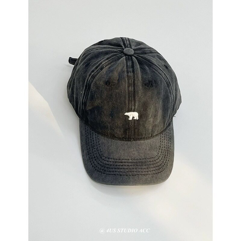 刺繍小象野球帽黒