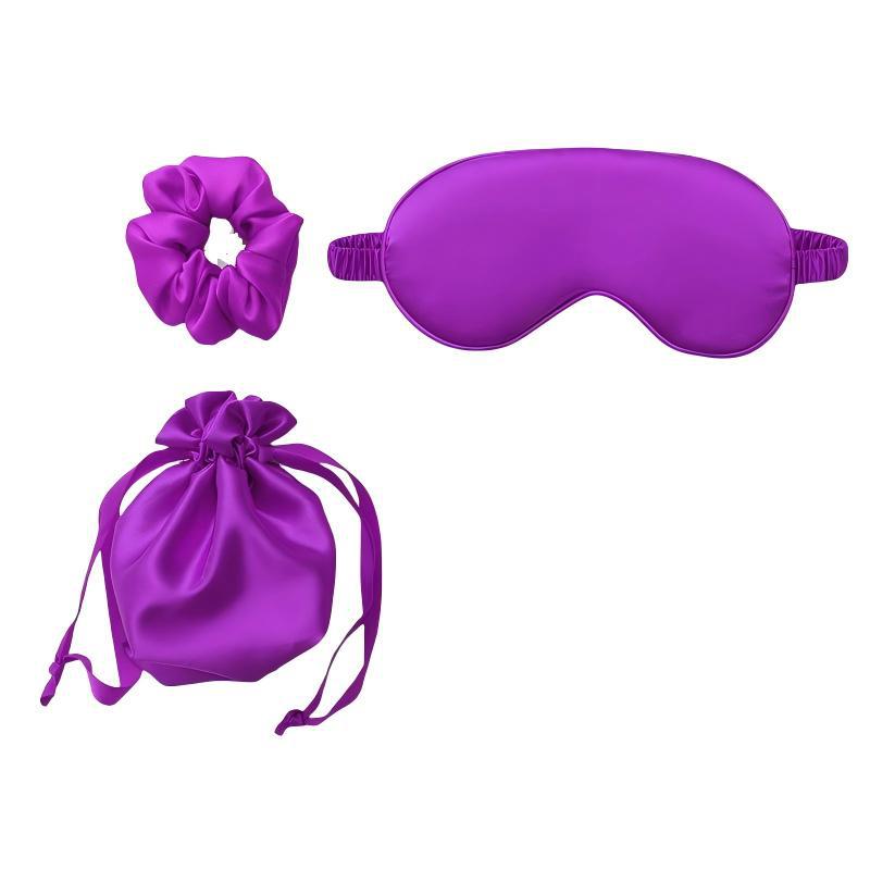 【3点セット】鮮やかなパープル+収納袋+ヘアゴム