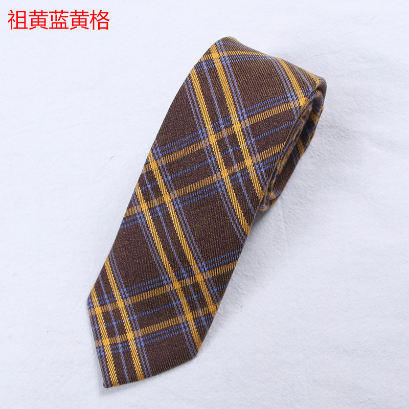 祖先黄青黄チェックネクタイ(D)