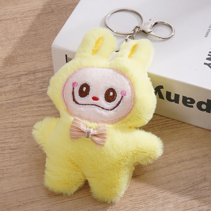 ラブブ＋蝶ネクタイ イエロー（キーホルダー風）