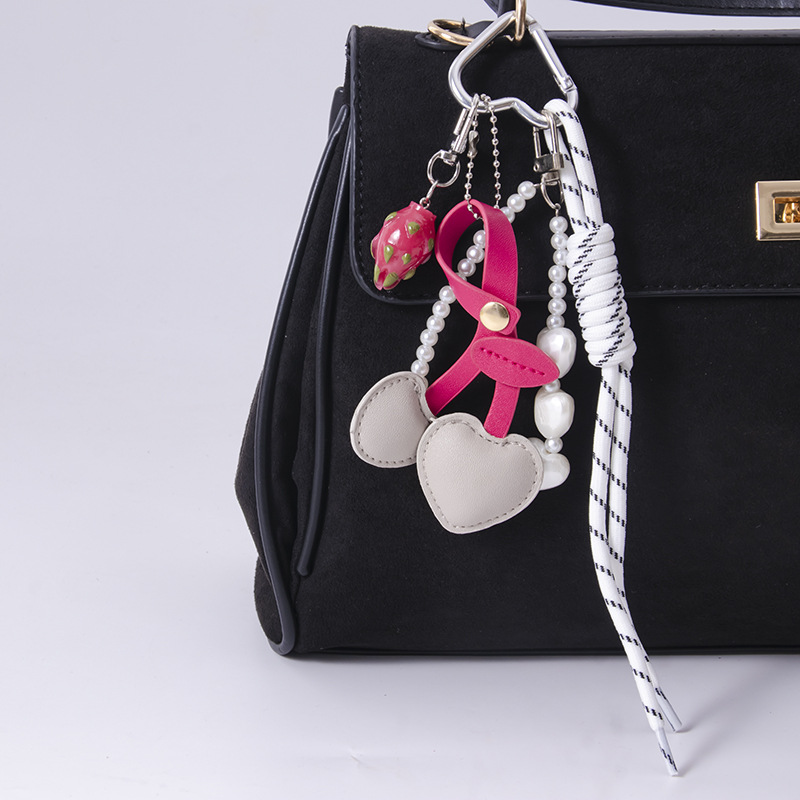 miu 編み込みロープ-パールチェーン-樹脂ドラゴンフルーツ-グレーチェリー